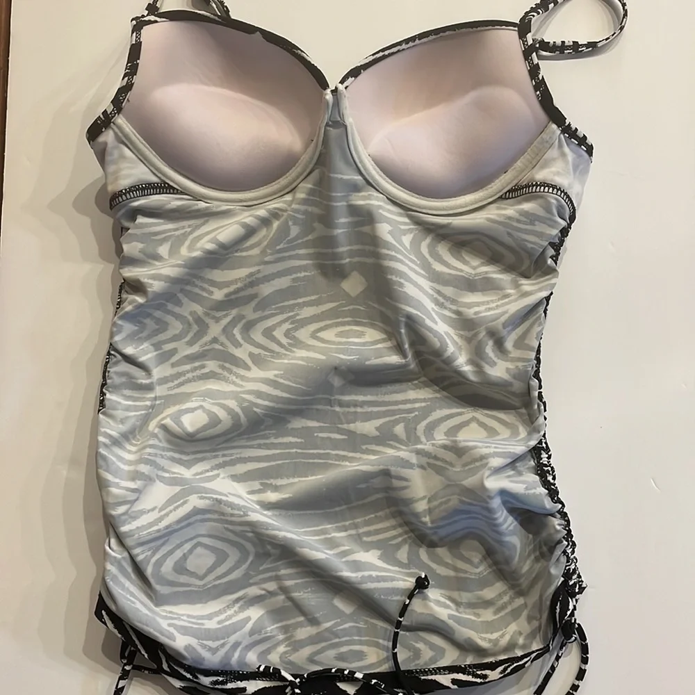 LOVE your ASSETS by Sara Blakey SPANX Tankini PUSH UP swim top black white Small
